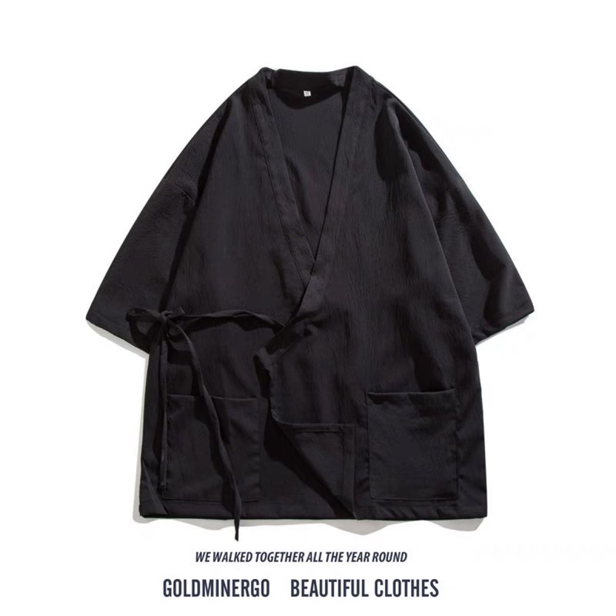 Newtro linen china design shirt /Black