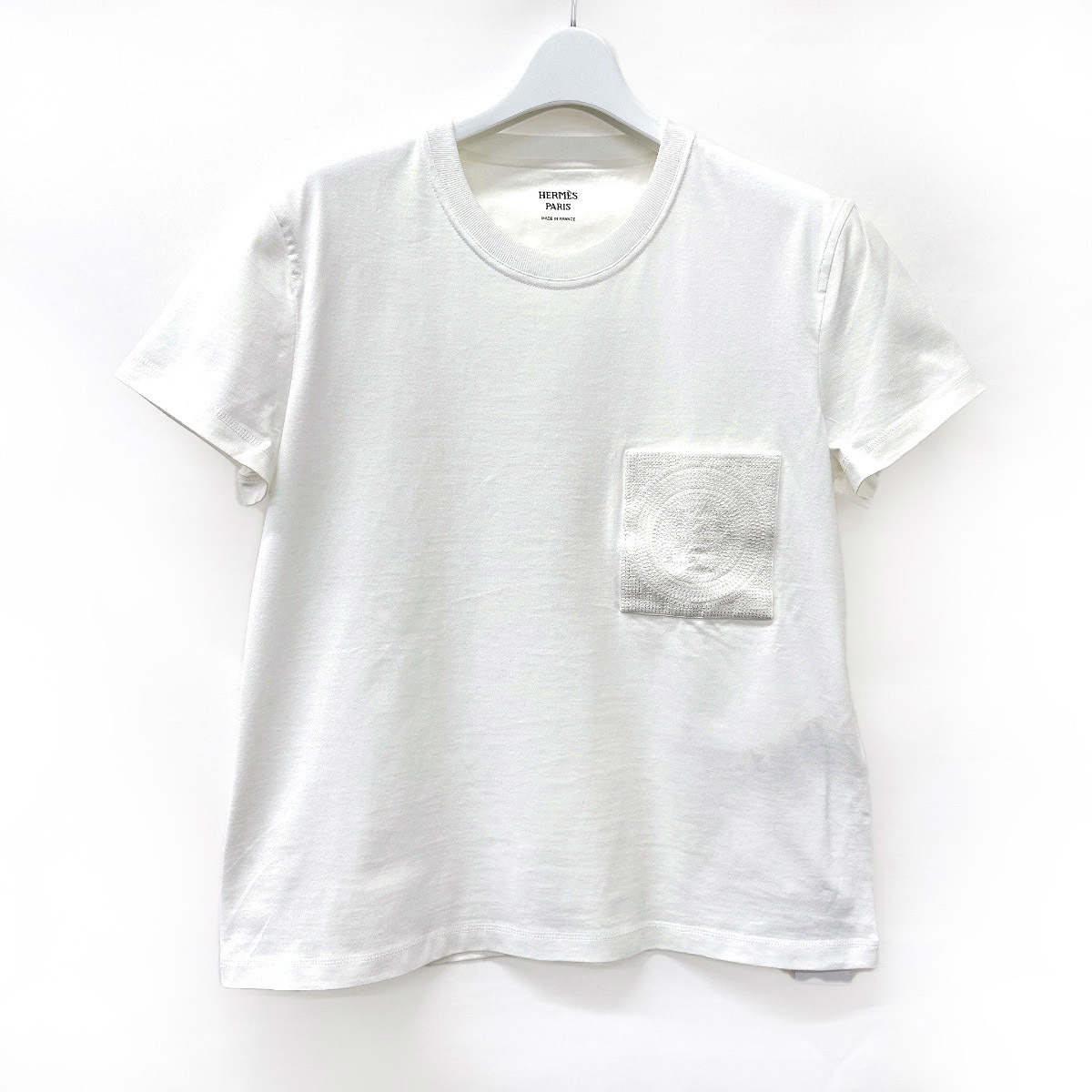 未使用品 エルメス HERMES 半袖Ｔシャツ 2H4614DU コットン ホワイト