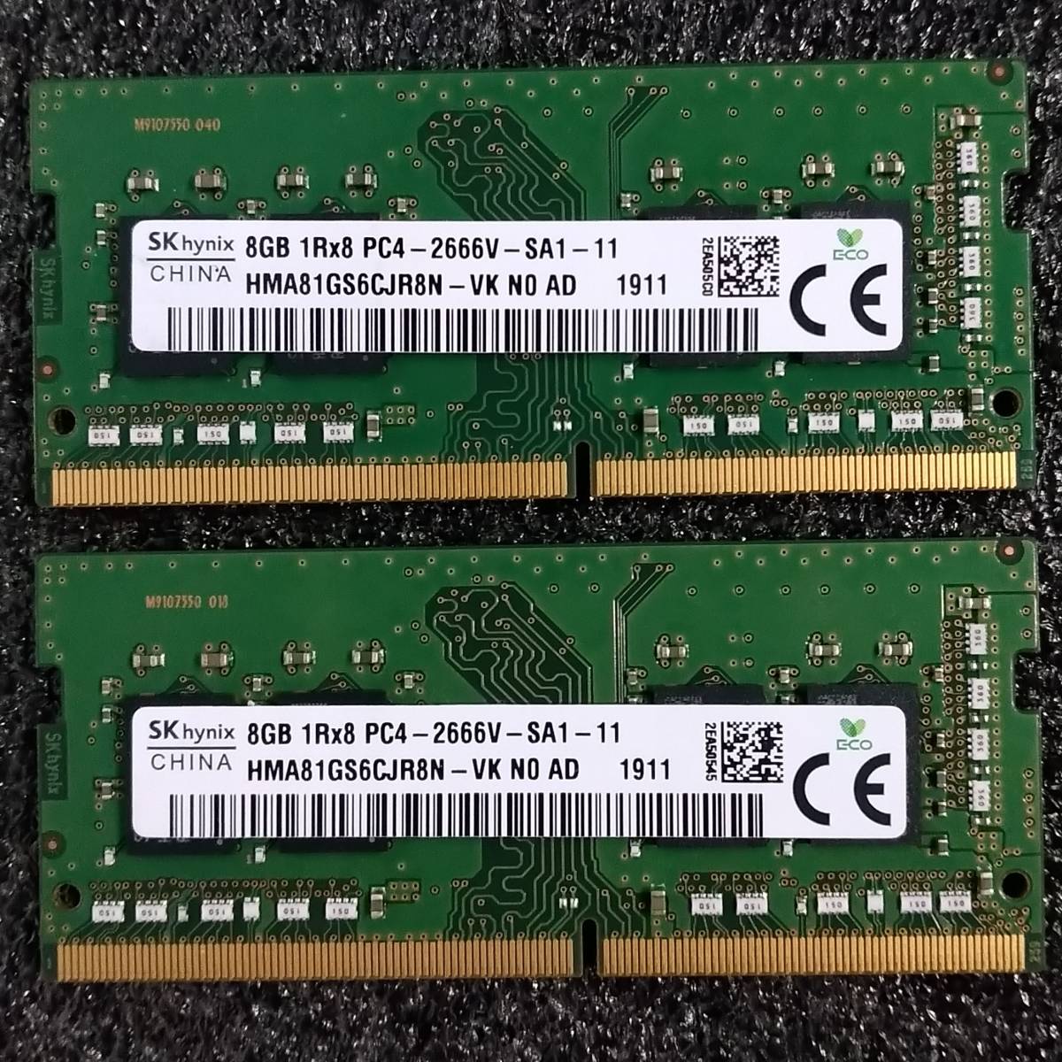 【美品】DDR4 SODIMM 16GB(8GB2枚組) SK hynix HMA81GS6CJR8N [DDR4-2666 PC4-21300]_画像1
