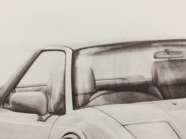  Honda HONDA NSX[ pencil sketch ] famous car old car illustration A4 size amount attaching autographed 