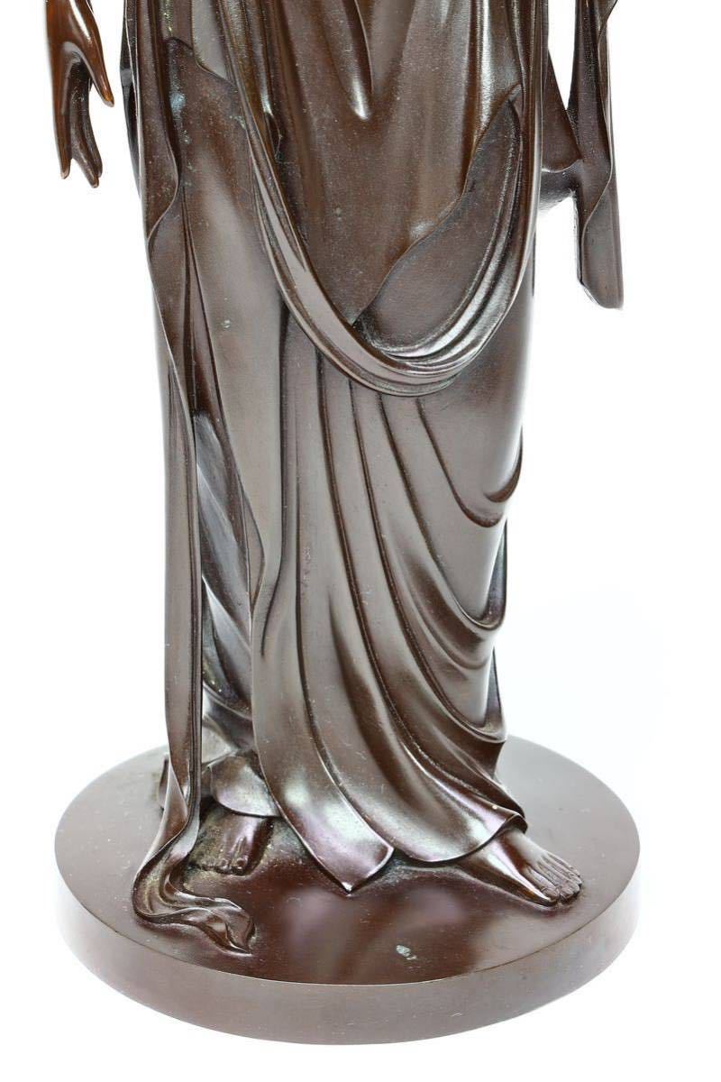 仏教美術 高村光雲 銅製 観音像 立像 銘あり高さ 約41cm 観音菩薩 古