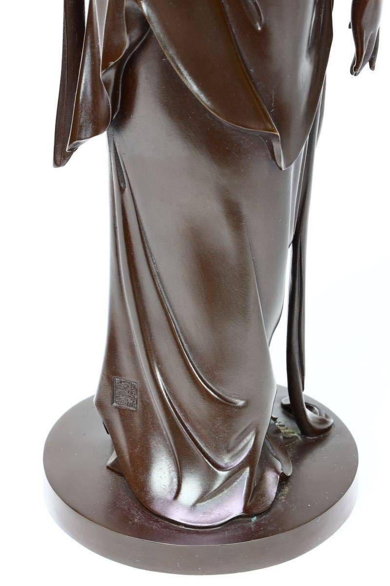 仏教美術 高村光雲 銅製 観音像 立像 銘あり高さ 約41cm 観音菩薩 古