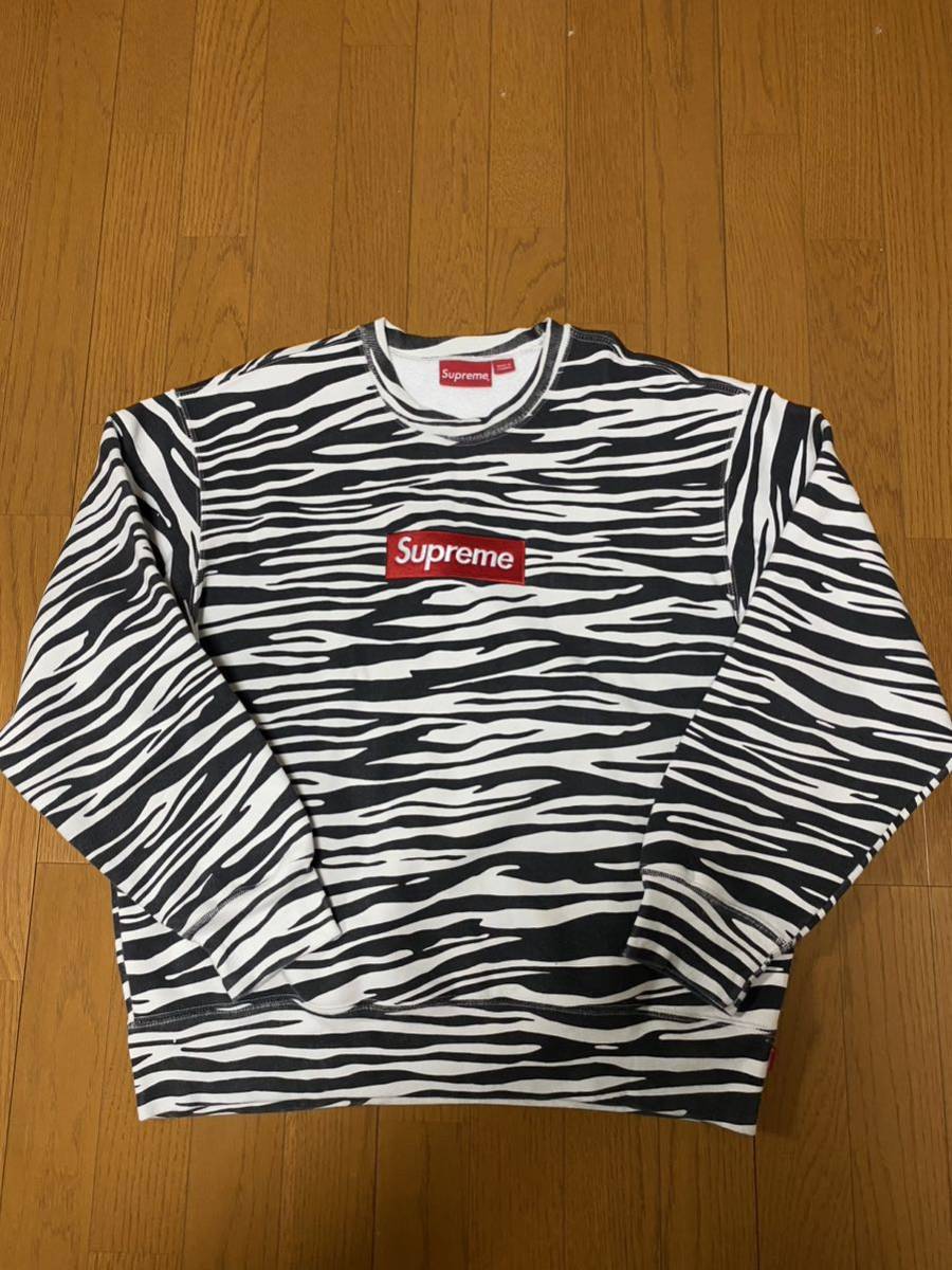 木村拓哉着】SUPREME BOX LOGO CREWNECK ZEBRA M-