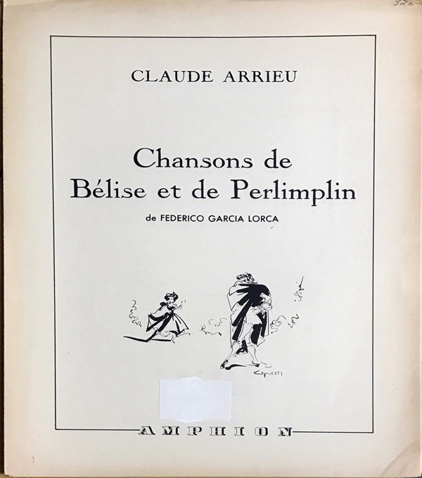 アリュー Chansons de Belise et de Perlimplin pour chant et piano (ou Guitere) 輸入楽譜 claude arrieu 声楽 歌曲 ヴォーカル 洋書_画像1