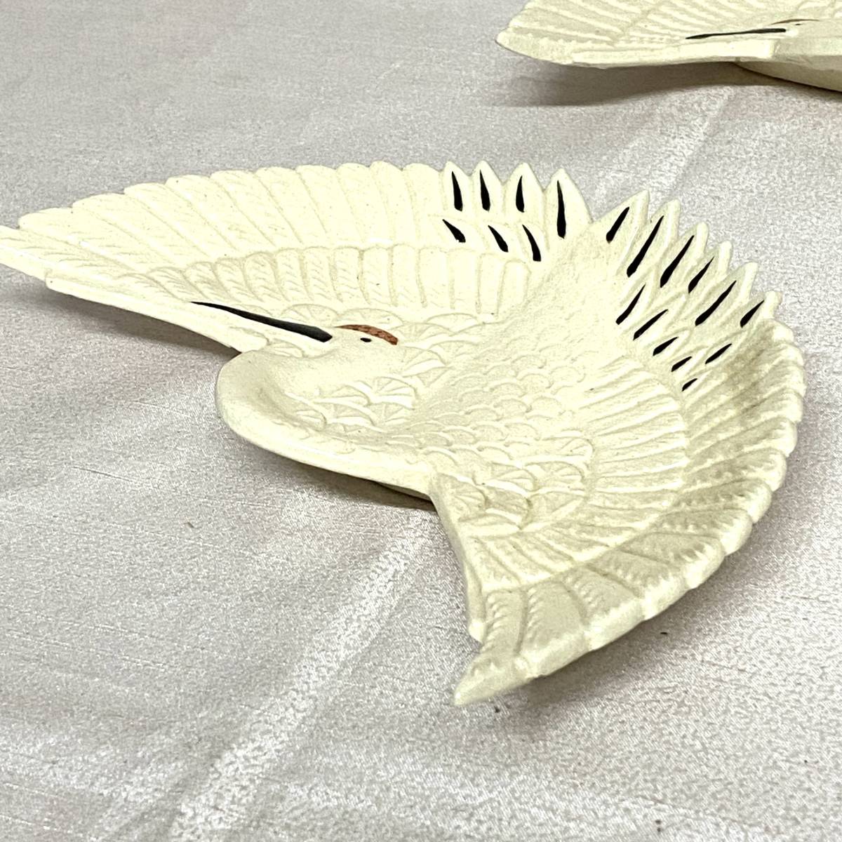 半額品 仁清鶴 南明作 京焼 平向付 伝統工芸品 プレートセット