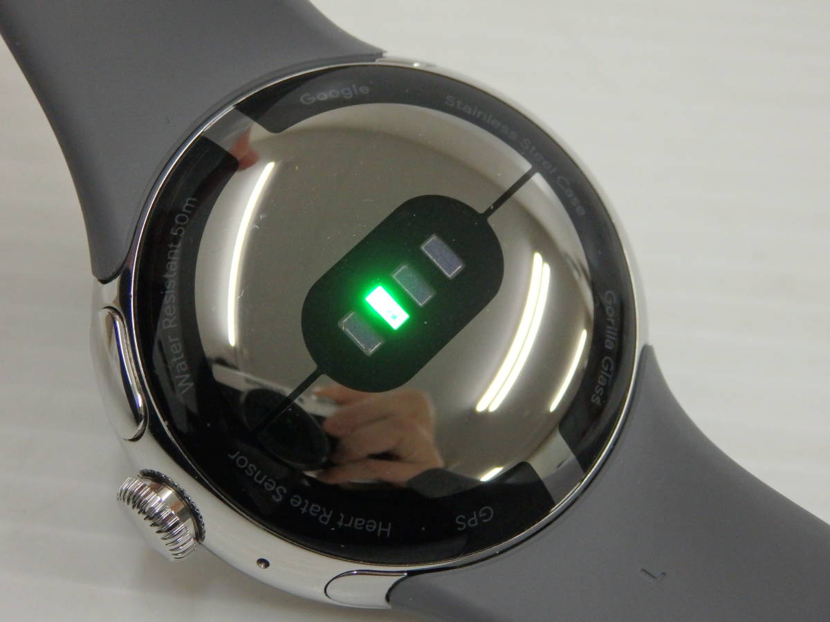 kd44) Google Pixel Watch LTE Polished Silver ステンレス Charcoal