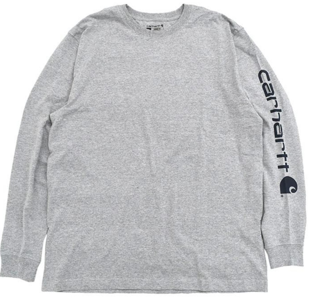 【M】Carhartt カーハート ロンT K231ロゴグラフィック グレー_画像1