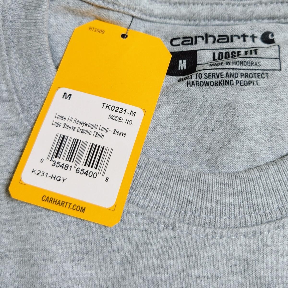 【M】Carhartt カーハート ロンT K231ロゴグラフィック グレー_画像5