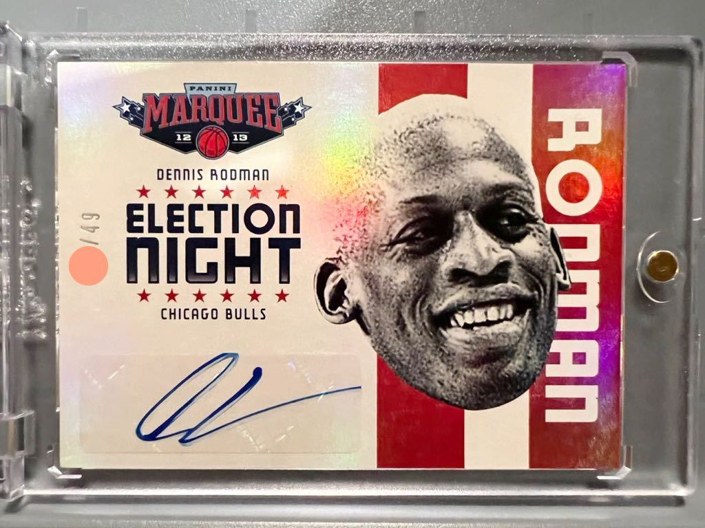 Bulls Legend 49枚限定 Auto 12 Panini Election Night Dennis Rodman デニス・ロッドマン NBA サイン 5回優勝 All-star バスケ 守備王_画像1