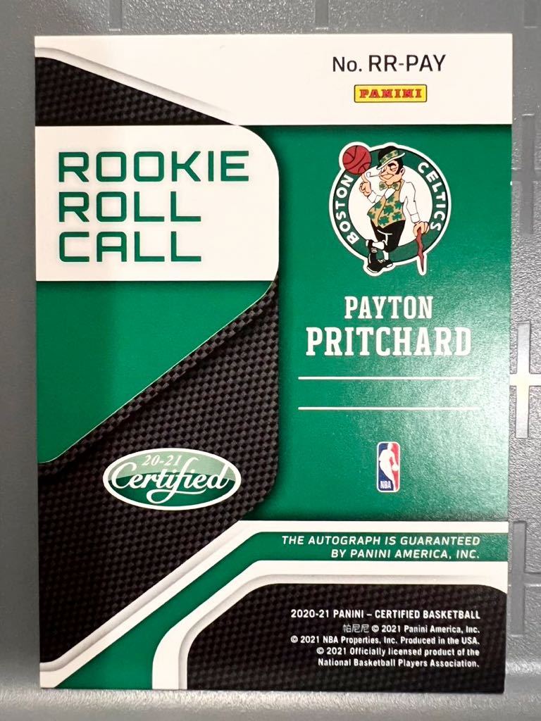 激レア RC Auto 20 Panini Rookie Payton Pritchard ペイトン・プリチャード ルーキー サイン NBA セルティックス Celtics バスケ 大活躍_画像2