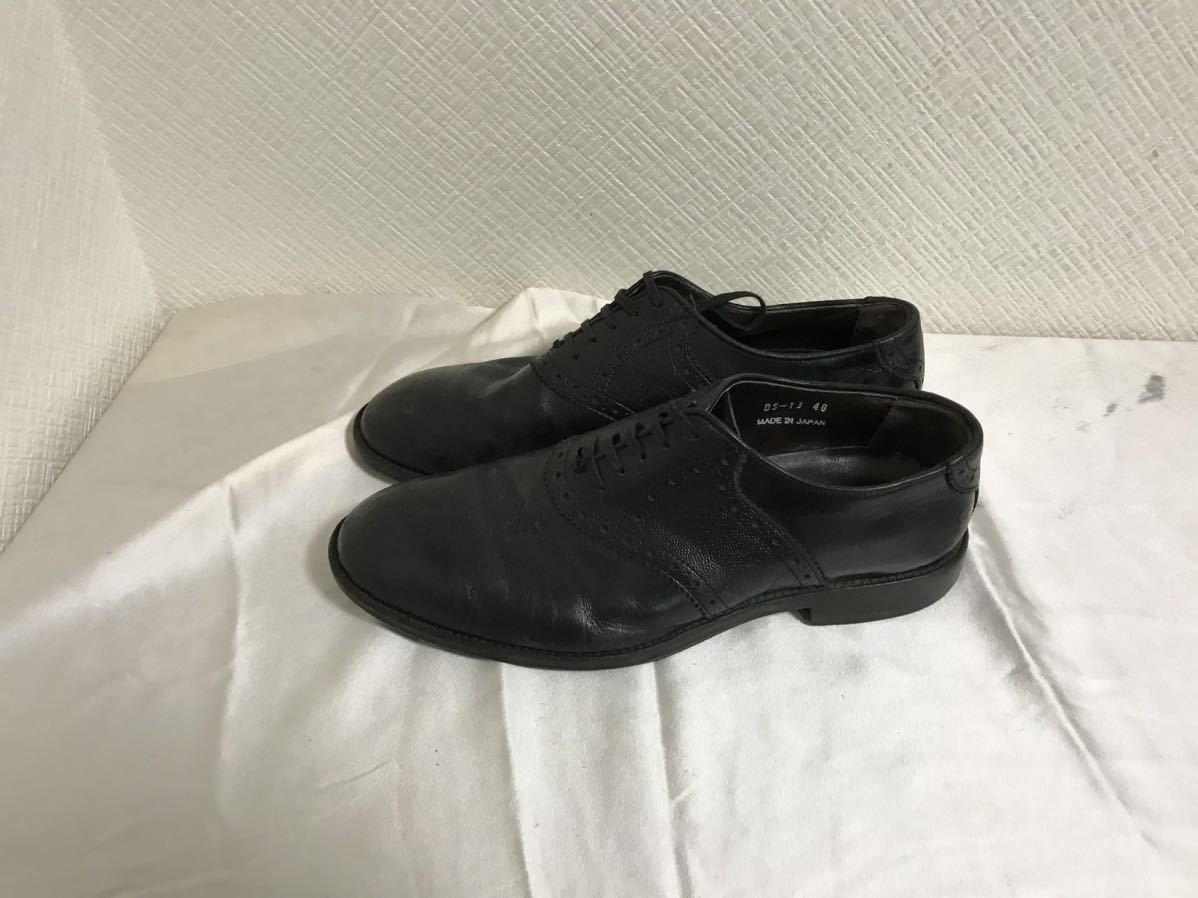 本物ナノユニバースnanouniverse本革レザーシューズビジネス靴ブーツ25cmメンズ黒ブラック40日本製