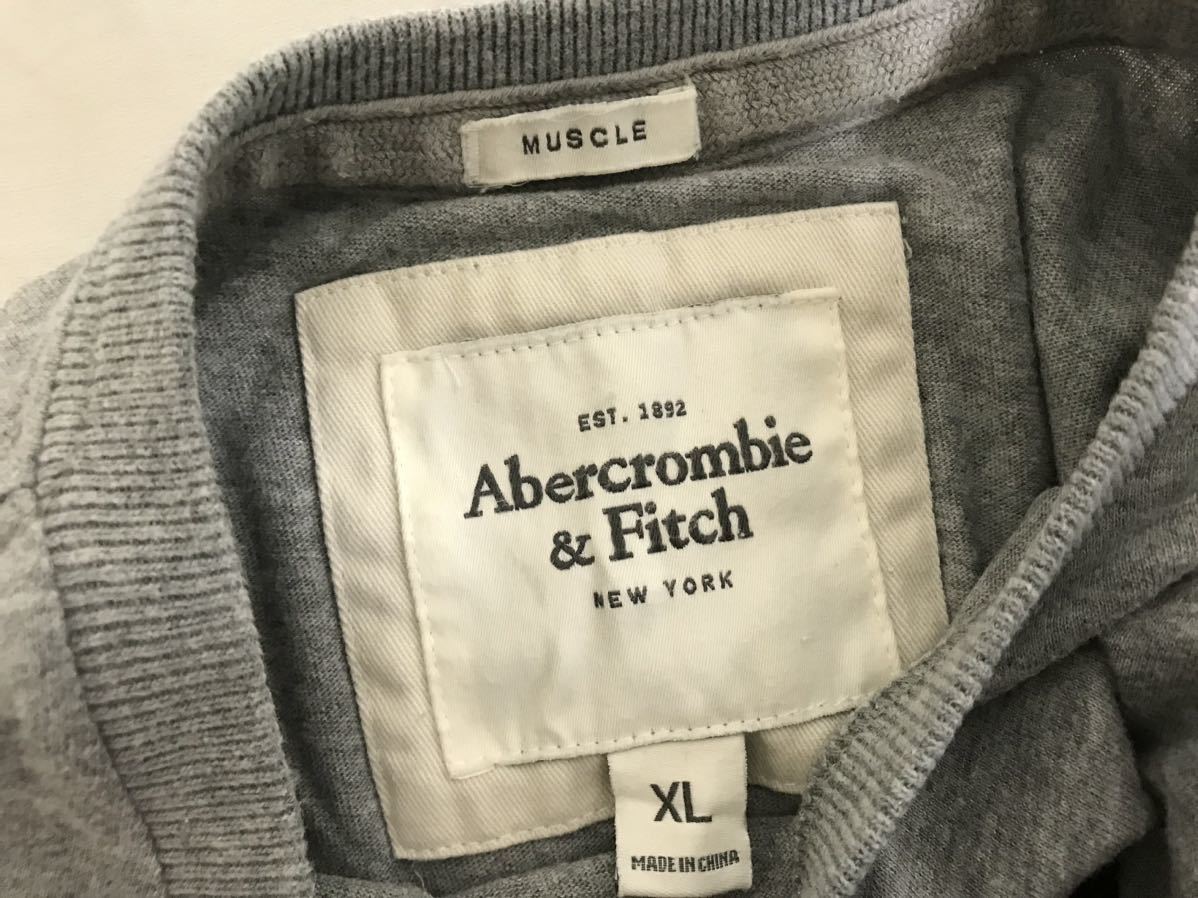  подлинный товар Abercrombie & Fitch and Fitch Abercrombie&Fitch хлопок принт короткий рукав футболка мужской American Casual Surf милитари бизнес XL серый 