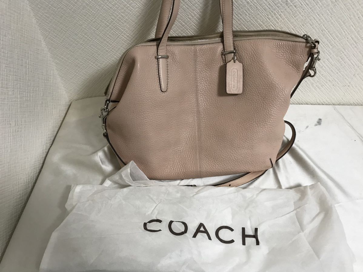 本物コーチCOACH本革オールレザー2wayハンドビジネストートバッグミニ