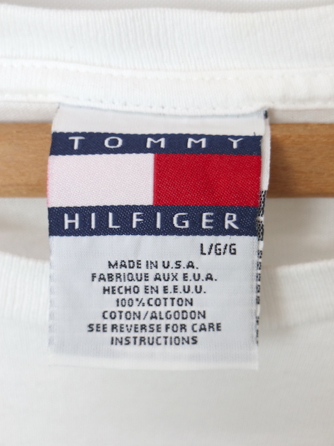 TOMMY HILFIGER■ロゴプリントTシャツ 両面プリント ホワイト/L トミーヒルフィガー USA製_画像7