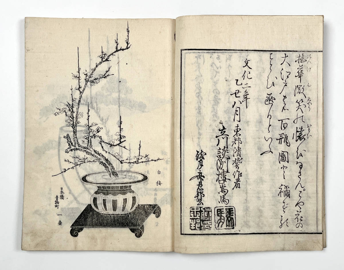 ○古典籍○『遠州流挿花百瓶図式』上下巻揃い 文化3年 如月庵馬 ○古典籍○『遠州流挿花百瓶図式』上下巻揃い 文化3年 如月庵馬