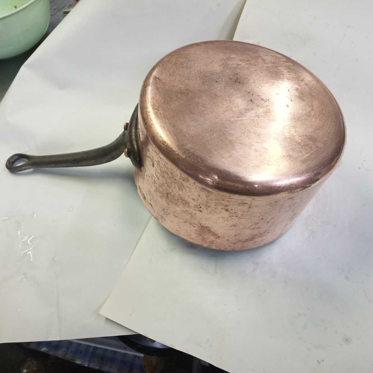 銅鍋 片手深型鍋 ２０cm　錫貼　だと思います_画像2