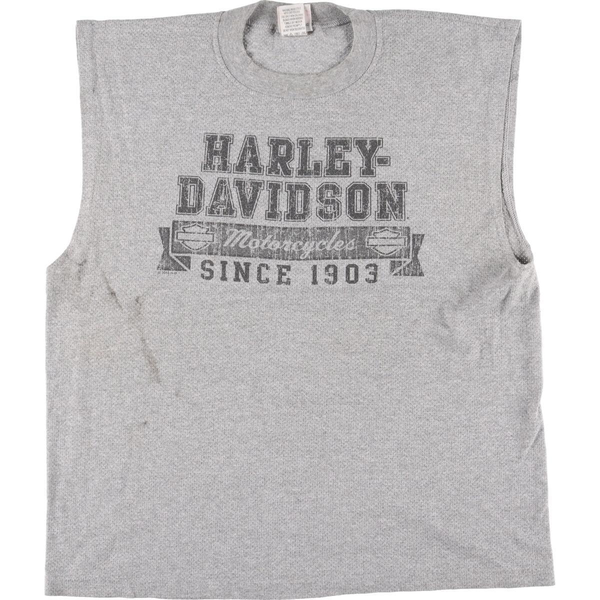 古着 ハーレーダビッドソン Harley-Davidson 両面プリント ノースリーブ モーターサイクル バイクTシャツ メンズL /eaa325074_画像1
