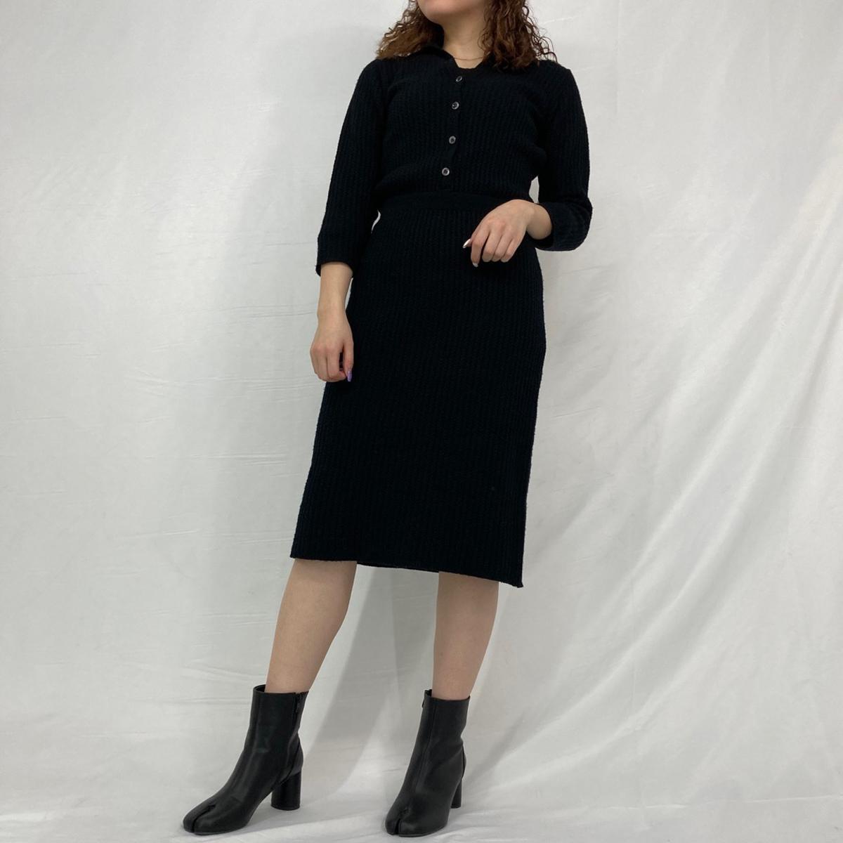 日本オンライン アディアム 七分袖セーター サイズXS - 黒 - トップス