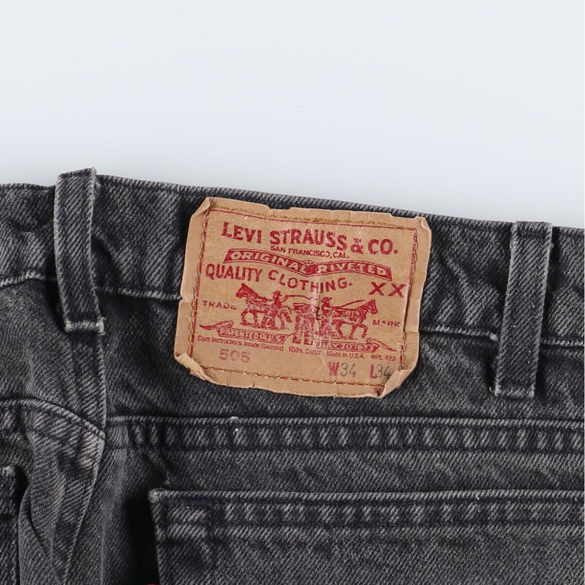 古着 90年代 リーバイス Levi's 505 ブラックジーンズ テーパードデニムパンツ USA製 メンズw34 ヴィンテージ /eaa329041_画像3