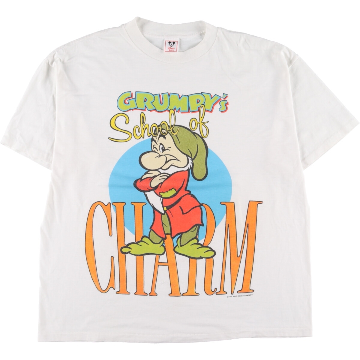 古着 80年代 DISNEY WEAR 白雪姫 七人の小人 GRUMPY おこりんぼ キャラクタープリントTシャツ USA製 メンズXL ヴィンテージ /eaa328804