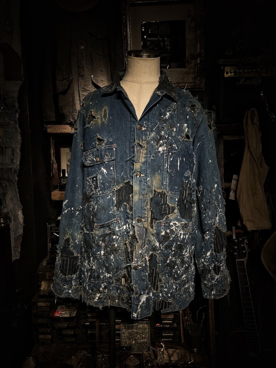 奇跡】resurrection Vintage hard damage BORO patchwork denim