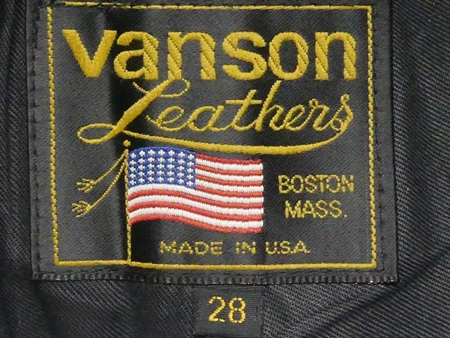 即決 アメリカ製 VANSON W28 レザーパンツ バンソン メンズ 黒 USA 本