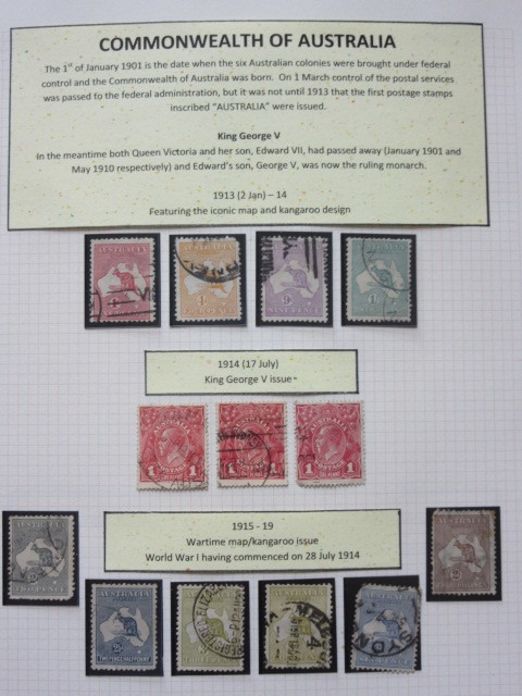  Australia stamp Commonwealth of Australia 1913-1914 used 4 sheets ),1914 used 3 sheets ) 1915-1919( used 6 sheets )