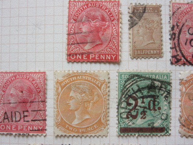  Australia stamp SOUTH AUSTRALIA1883-94( used 17 sheets ).1891-1901( used 4 sheets )1895-99( used 4 sheets ) 4/23