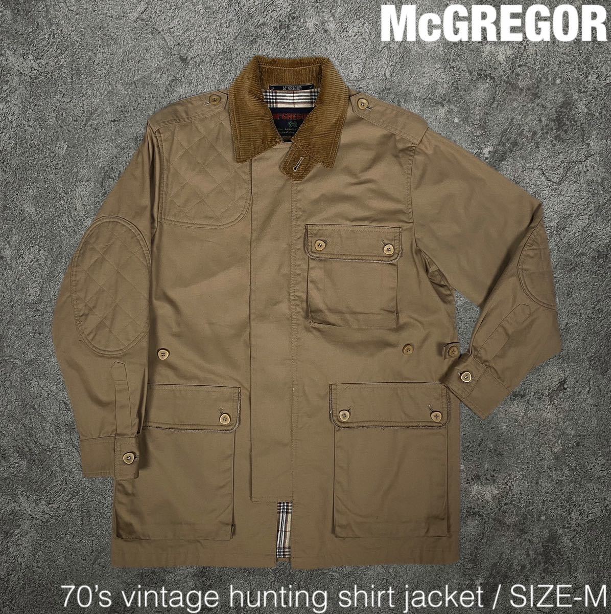 公式サイト McGREGOR 70s ビンテージ ハンティング シャツ ジャケット マックレガー 60s 80s 90s ハーフコート ワーク カバーオール Mサイズ