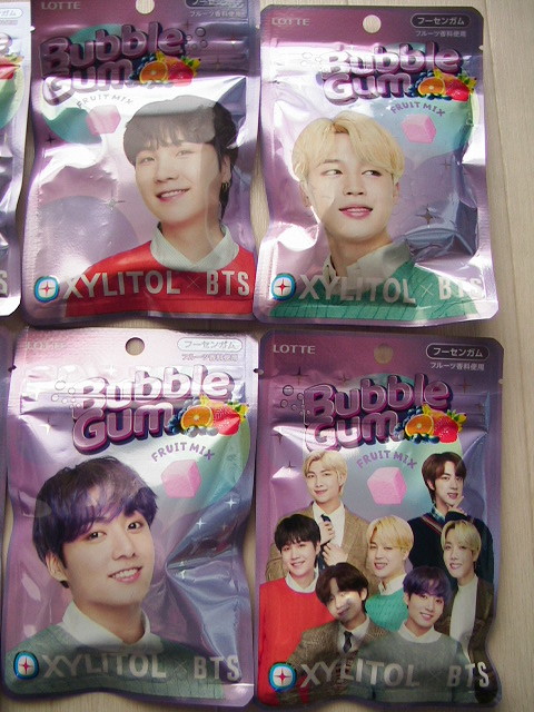  Lotte # xylitol ×BTS# Bubble chewing gum fruit Mix # all 8 kind #