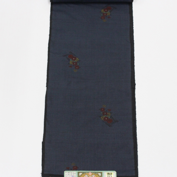  Ooshima эпонж ткань новый товар упрощенный сделано в Японии женщина женский цветочный принт . кимоно кимоно европейская одежда кройка и шитье японской одежды кройка и шитье темно-синий 