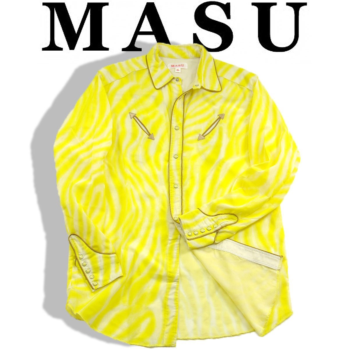 新品 MASU エムエーエスユー 【ウエスタンシャツ】46 定価４万７３００円 SEE-THROUGH WESTERN SHIRT ★350242 長袖シャツ_画像1