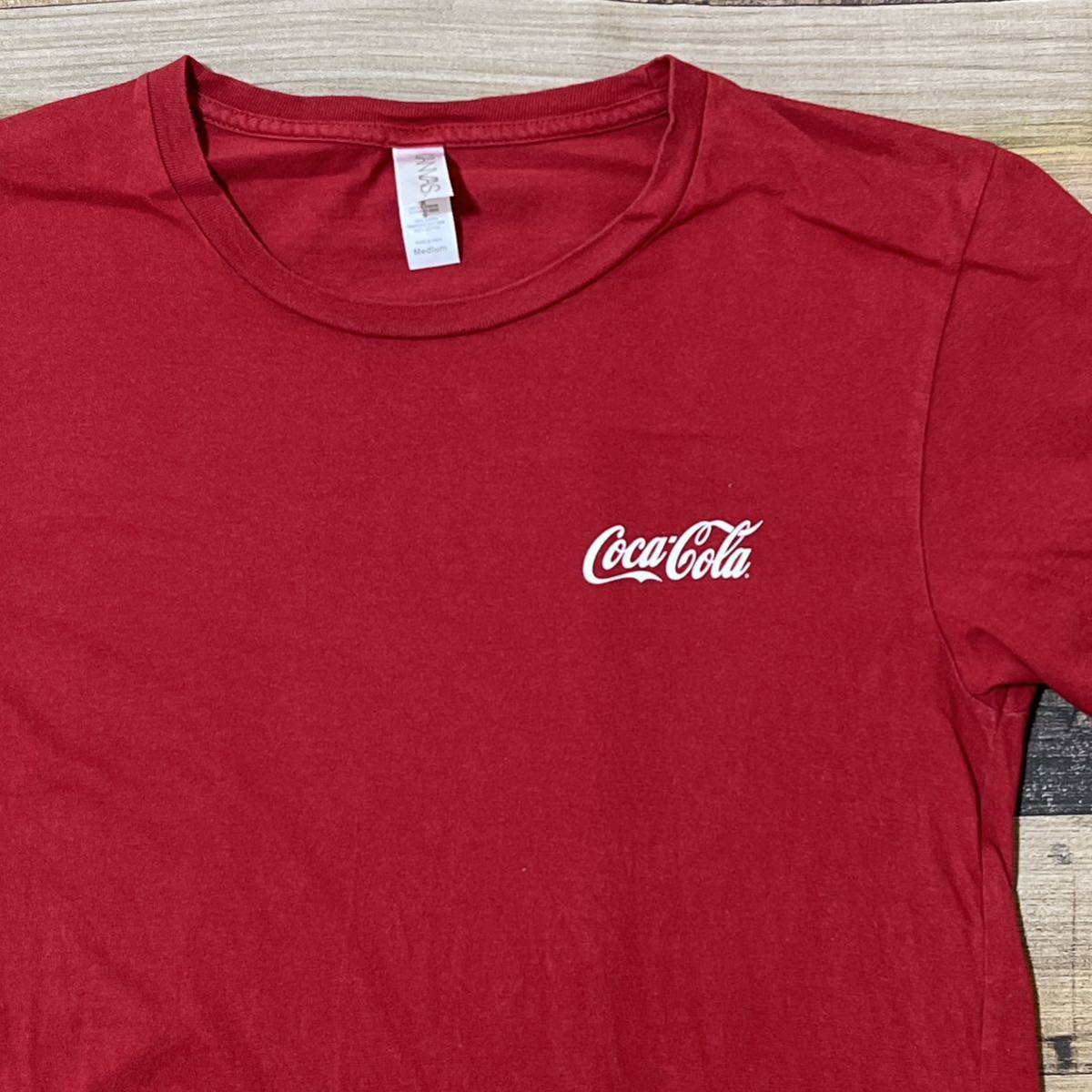 CANVAS Coca-Colaコカ・コーラ ワンポイントロゴプリント　半袖Tシャツ　サイズM_画像1