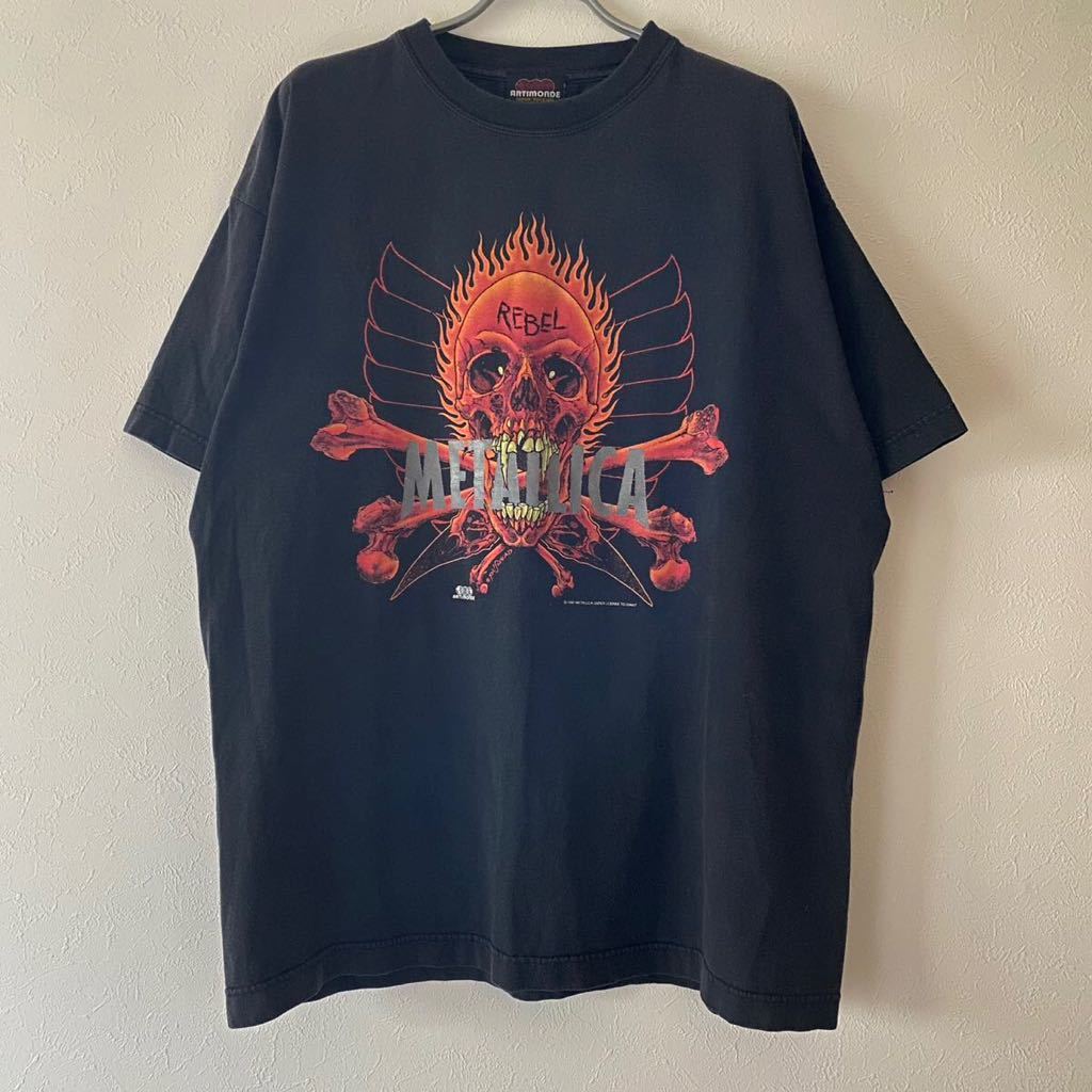 レア 古着 ワンオクTAKA着用 90s Metallica Rebel Pushead Tee XL
