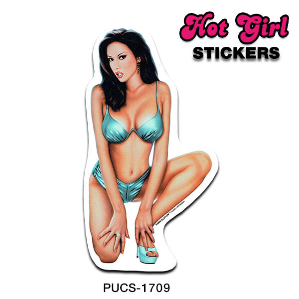 ホットガール ステッカー 1709 Hot Girl Sticker デカール ダイカット お姉ちゃん ピンナップ ランジェリー ビキニ セクシー SEXY_画像1