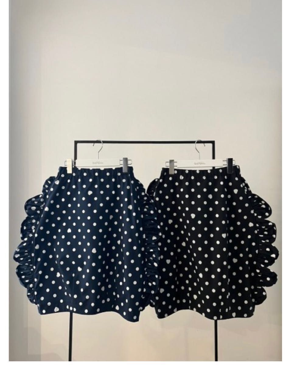 rosy monster heart dot round fin skirt 【23ss 新品】 ネイビー