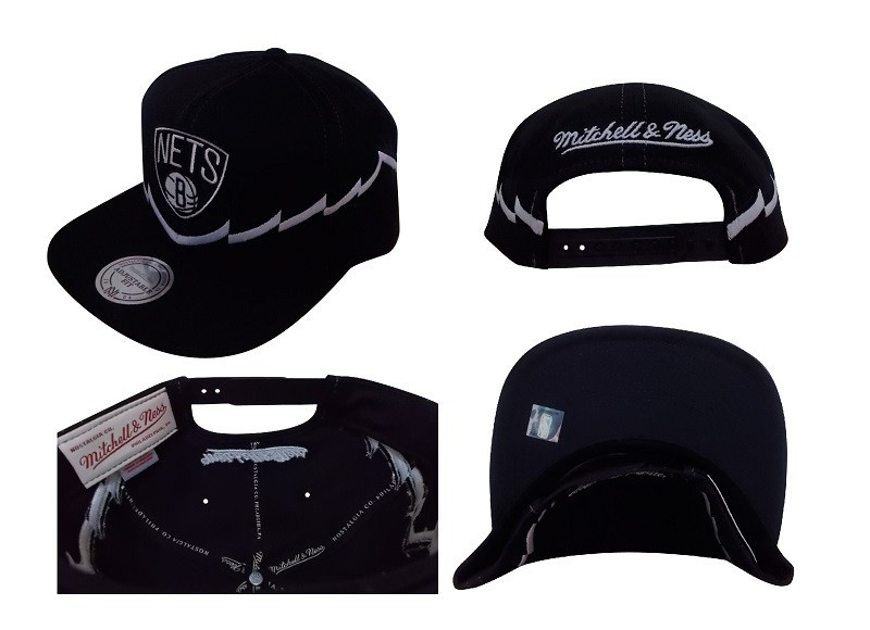 cap-54 Mitchell＆Ness ミッチェルアンドネス ADJUSTABLE FIT NBA Brooklyn Nets CAP キャップ 帽子 ベースボールキャップ ブラック_画像2