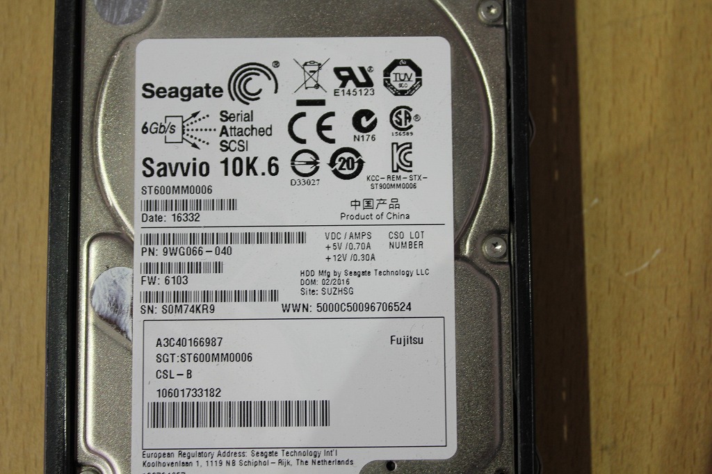 【600G/SAS/2.5インチ/2台セット】富士通/Seagate/ST600MM0006/富士通マウンタ付属/10000rpm_画像2