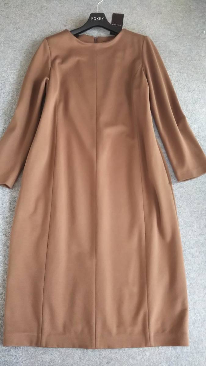 新品 マッキントッシュロンドン 【ウォッシャブル】ジャージーポンチワンピース 38 キャメル 59400円