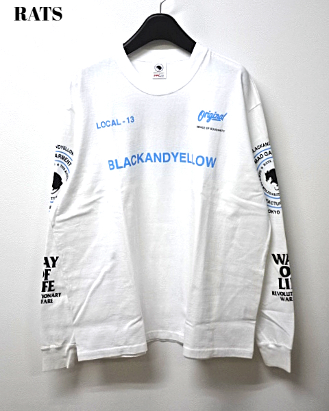 L 新品【RATS TWO WHEEL L/S TEE WHITExBLUE 23'RTC-0204 RATS ロンTシャツ ラッツ ロンTシャツ ロングスリーブ Tシャツ ホワイト】_画像4