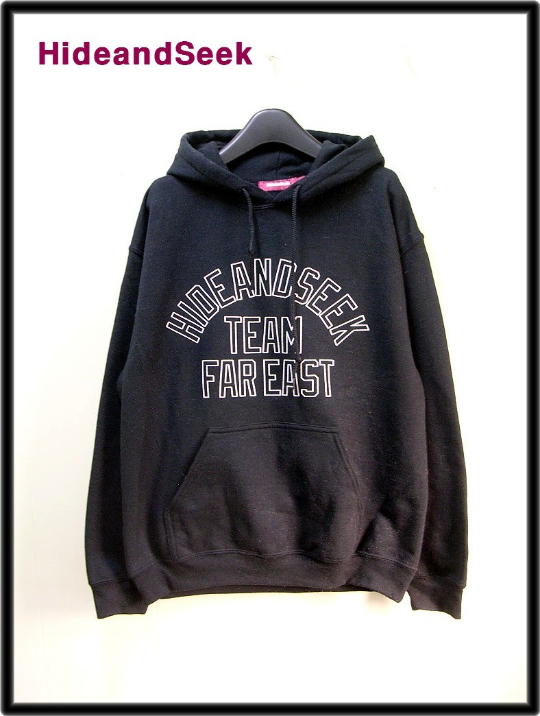 M 黒 BLACK【HIDE AND SEEK TEAM FAR EAST SWEAT PARKA ハイドアンドシーク スウェットパーカー ブラック [HC-090617]】_画像2