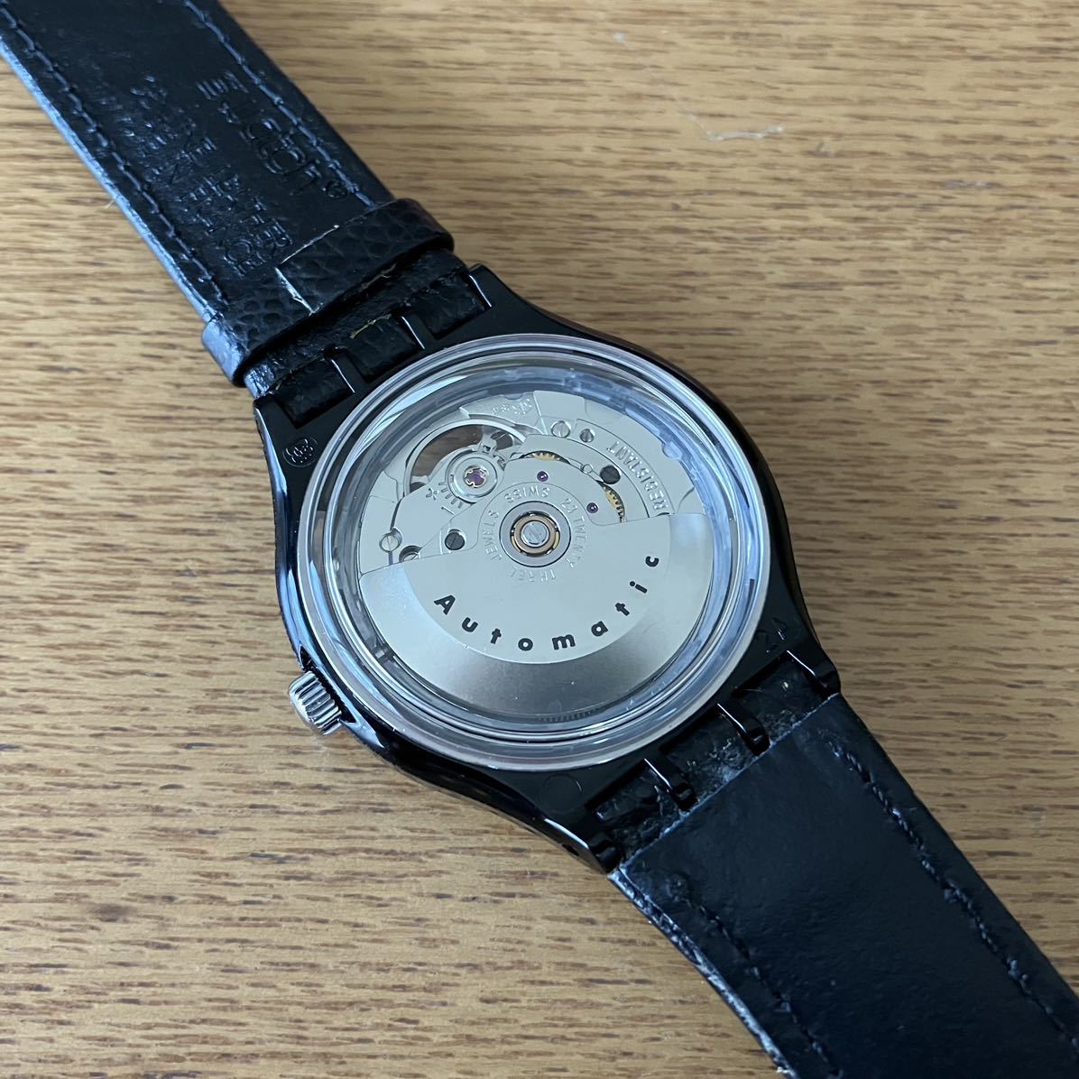 未使用 美品 稼働品 91年 SWATCH AUTOMATIC SAB100 BLACK MOTION