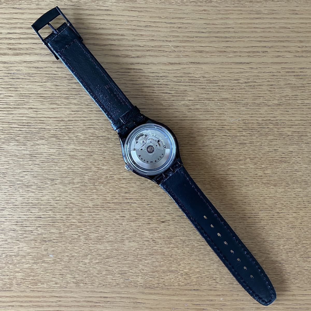 未使用 美品 稼働品 91年 SWATCH AUTOMATIC SAB100 BLACK MOTION