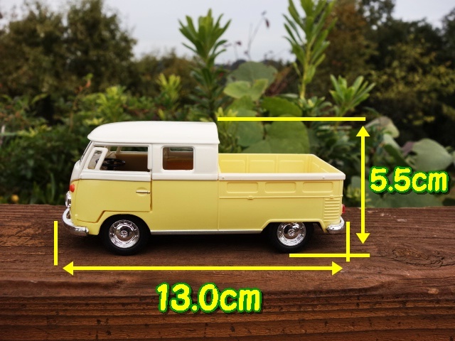 【送料350円】ワーゲンバス ミニカー タイプⅡ ピックアップ イエロー １９６３年式 1/34 フォルクスワーゲン ＶＯＬＫＳＷＡＧＥＮ_局部まで綺麗な作りです。