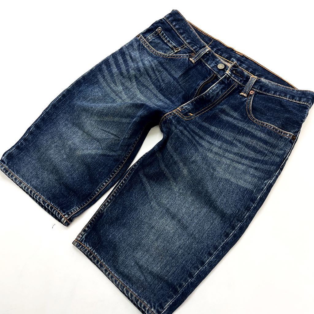 LEVIS ☆ SP702-0006 702 ヒゲ＆縦落ち◎ デニム ハーフパンツ ショートパンツ W32 春夏 アメカジ ストリート 古着MIX リーバイス■Ja5856_画像1