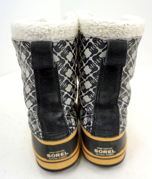 ■SOREL ソレル 1964 PAC OYSTER BLACK NL1494-008 レディース スノーブーツ 23.5cm 防水 ラバー素材 雪柄 冬物 希少デザイン■X_画像3