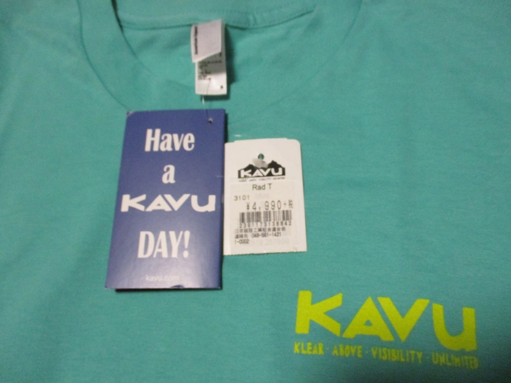 KAVU カブー 半袖Ｔシャツ 新品未使用 サイズS 鮮やかグリーン_画像3