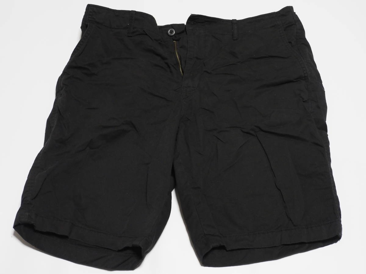 【中古】UNIQLO ユニクロ 321-425143(02-05)「チノショートパンツ(丈24～27.5cm)」09 BLACK 綿100% Lサイズの画像1