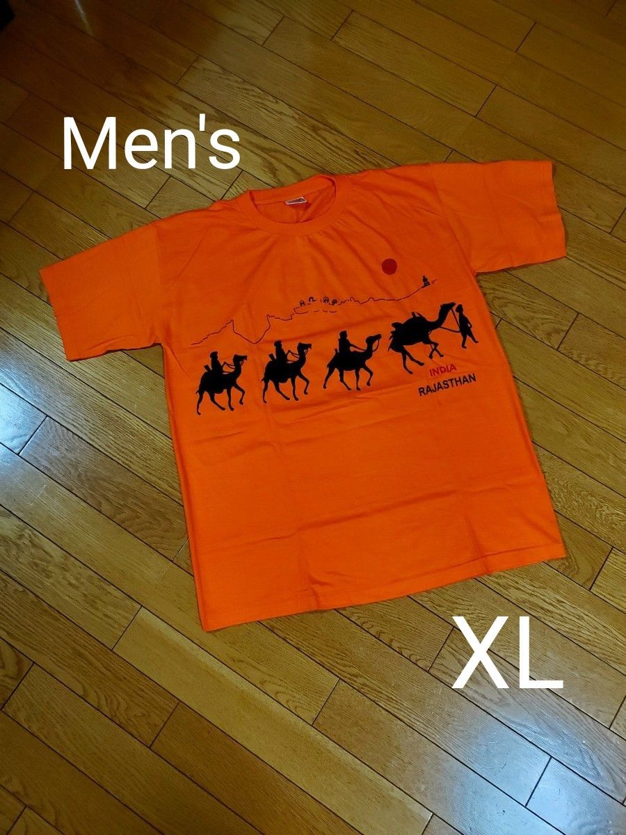 未使用 Tシャツ メンズXL オレンジ 現地購入