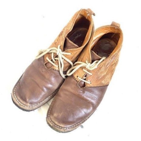 genten ゲンテン 　24.5-25.0程度　 天然クレープソール 　ショートブーツ　ハンドメイド　ブラウン　Vintage/Shoes/boots ○2-36